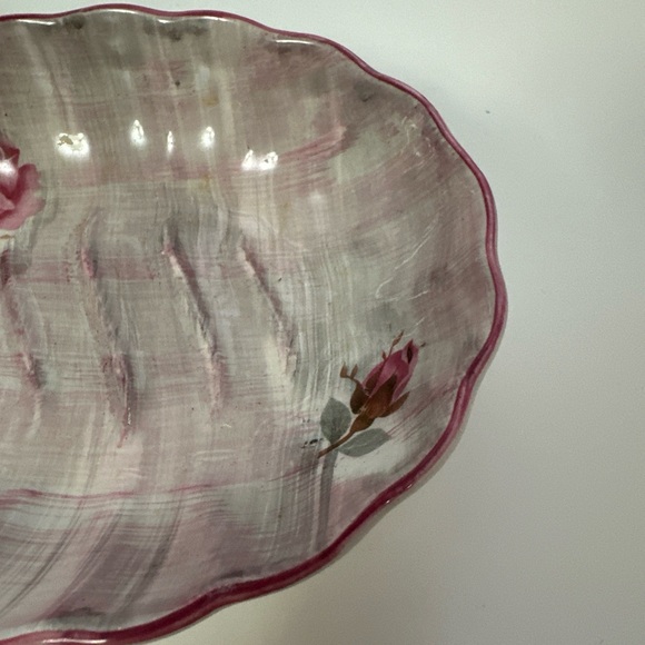 Pink Floral Soap Dish ceramic Old Foley - Picture 2 of 7
